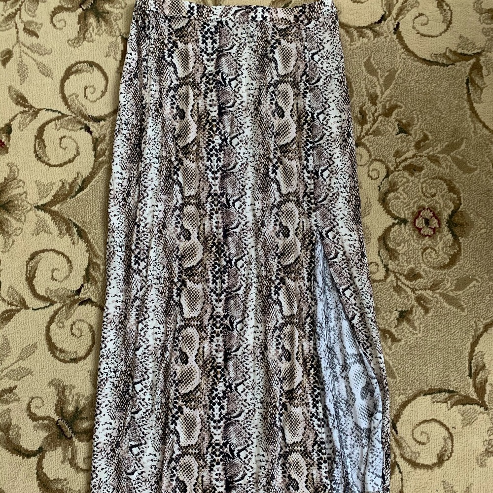 Target snake skin maxi skirt with slit